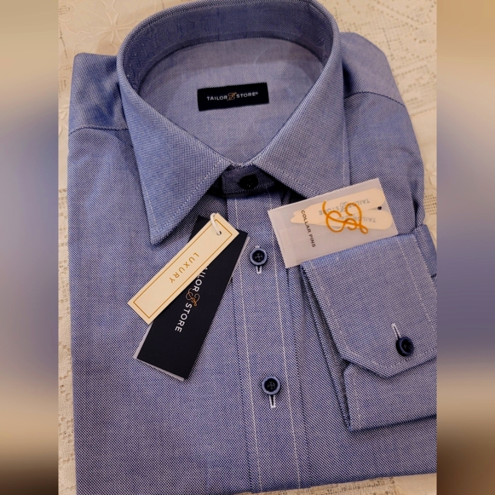 Tailor Store blue men's dress shirt